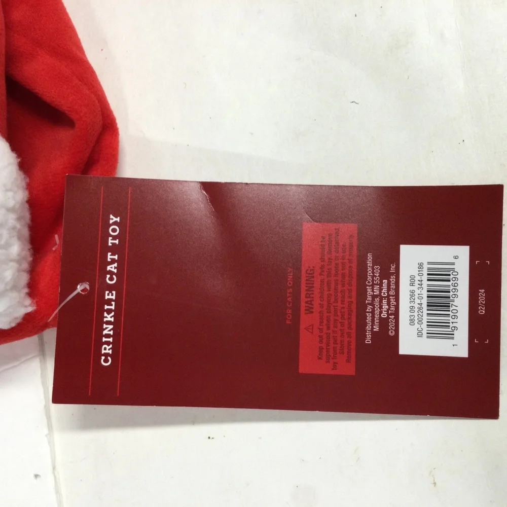 Wondershop Red Santa Hat Crinkle Toy and Cat 3 Toys Set